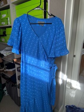 Anthropologie Royal Blue Wrap Midi Dress